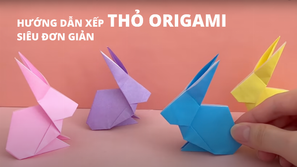 Hướng dẫn gấp thỏ phồng origami từng bước