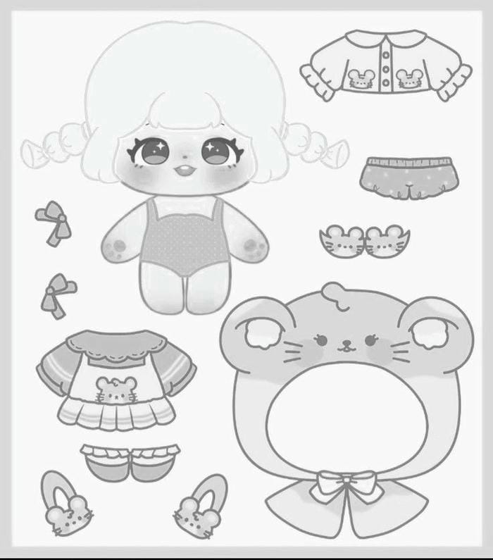 In Tranh Tô Màu Búp Bê Giá Rẻ Cho Bé Yêu Ảnh tranh tô màu paper doll thay đồ đáng yêu cho bé