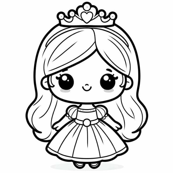 In Tranh Tô Màu Búp Bê Giá Rẻ Cho Bé Yêu Tranh tô màu búp bê công chúa chibi đáng yêu