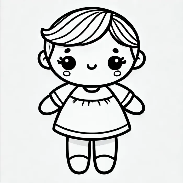 In Tranh Tô Màu Búp Bê Giá Rẻ Cho Bé Yêu Ảnh tranh tô màu búp bê chibi đơn giản cho bé 3 tuổi