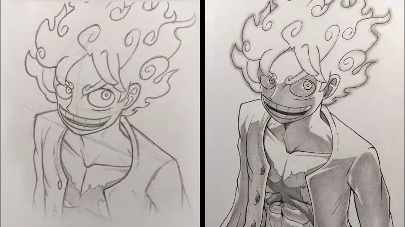 Trở thành nghệ sĩ với tranh tô màu Luffy Gear 5, dễ dàng tải về!