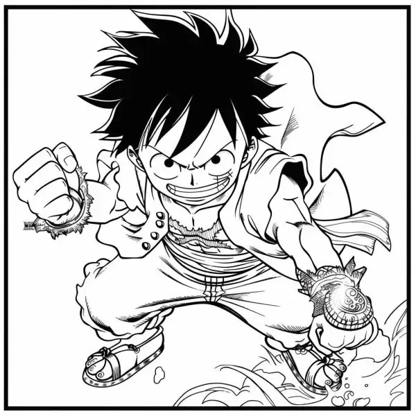 Bé sẽ thích mê khi tô màu những tranh Luffy ngầu cực chất!